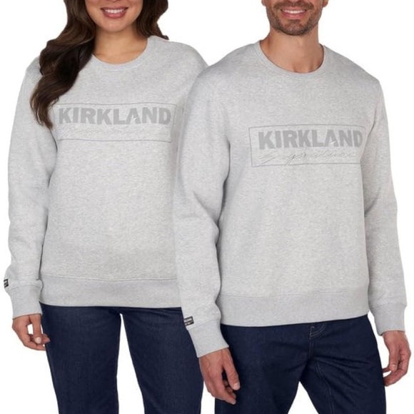 Kirkland Signature Embroidered Logo Sweatshirt Gray Unisex M/L Cozy Crew - Picture 1 of 16